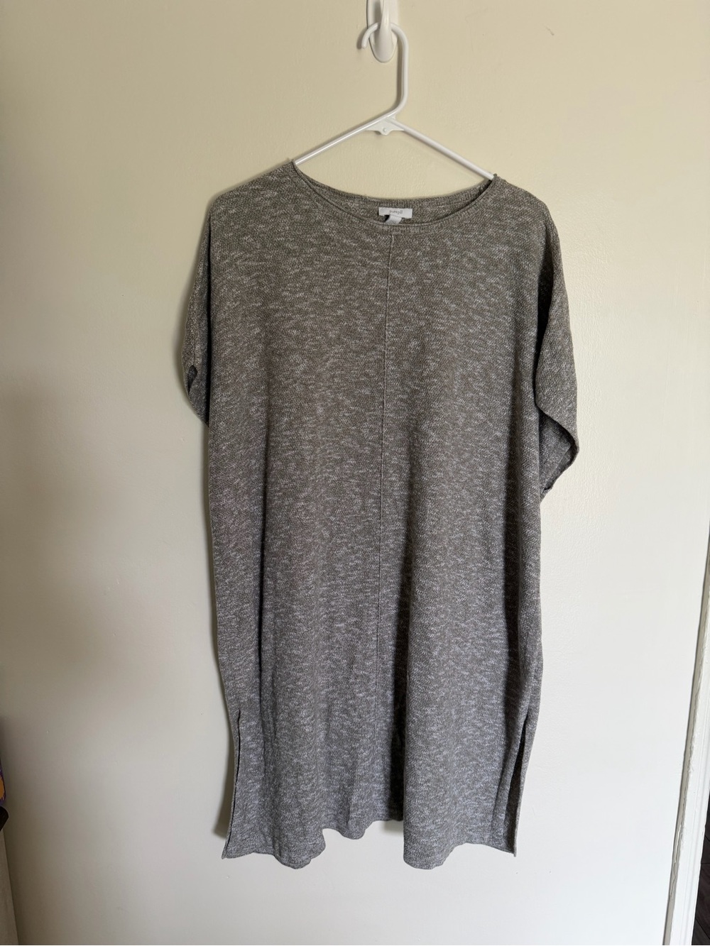 J. Jill Gray Heather Short Sleeve Knit Tunic Dress